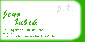 jeno kubik business card